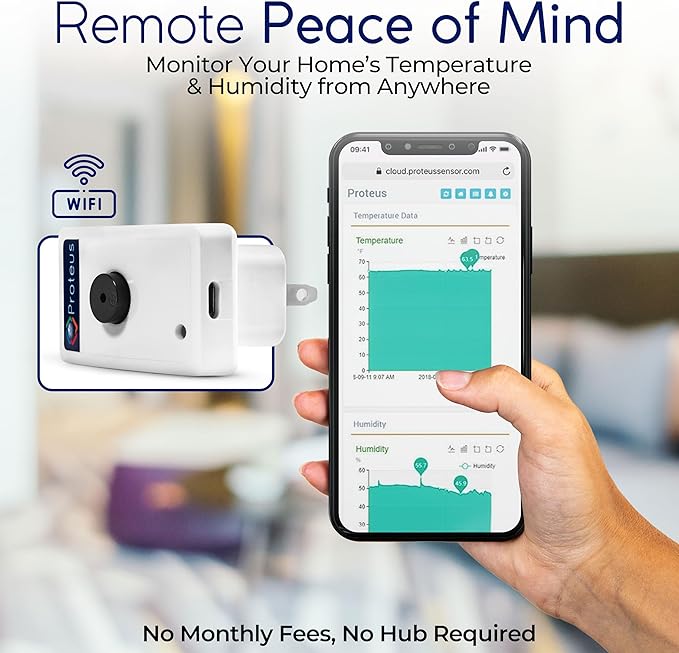 Proteus AMBIO - Wifi Temperature Humidity sensor with Buzzer and Email/Text Alerts