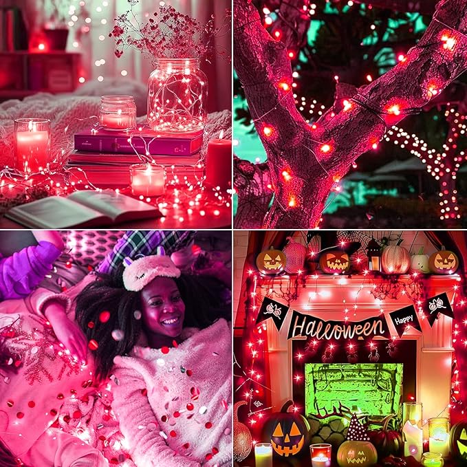12Pack Fairy Lights Battery Operated, 7ft 20 LED 3 Modes Speed Twinkle Mini String Lights Waterproof Silver Wire Firefly Starry Lights for Mason Jars Wedding Party Christmas Decorations