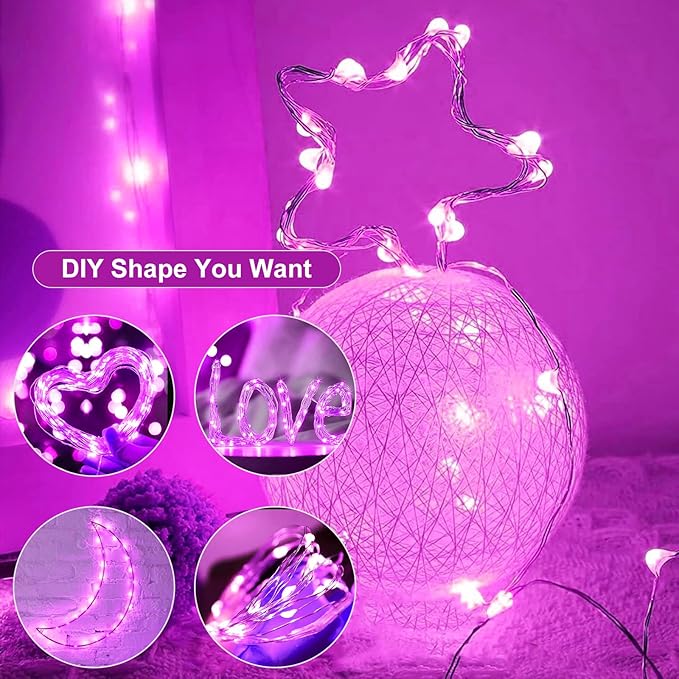 12Pack Fairy Lights Battery Operated, 7ft 20 LED 3 Modes Speed Twinkle Mini String Lights Waterproof Silver Wire Firefly Starry Lights for Mason Jars Wedding Party Christmas Decorations