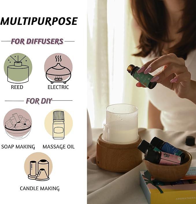 Folkulture Floral Essential Oils Set | 6 Fragrance Oils Set for Diffusers | Rose, Jasmine & Patchouli | You’re So Loved Aromatherapy Gift Set for Her | Relaxing Home Scents