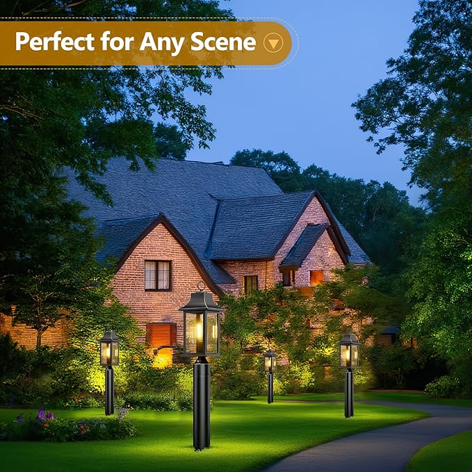 Dusk to Dawn Outdoor Post Light Hardwired 120V, 19.29" Oil Rubbed Bronze Lamp Post Light Fixture with Pier Mount Base, Waterproof Aluminum Pole Light for Yard, Patio, Garden, Pathway