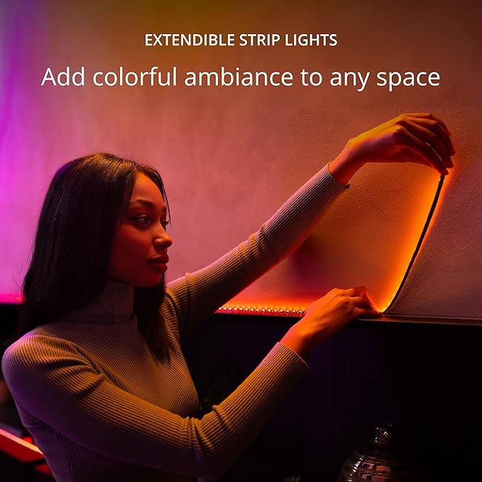 Twinkly Line – Extension Kit App-Controlled Adhesive + Magnetic LED Light Strip with RGB (16 Million Colors) LEDs. Extendable. 5 feet. Black Strip. Indoor Smart Home Decoration Light