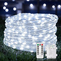 Led Fairy Lights Battery Operated, 33ft 100 LED Outdoor String Lights, Mini Battery Powered Copper Wire Starry Fairy Lights for Bedroom, Christmas, Parties, Wedding, Centerpiece (White)