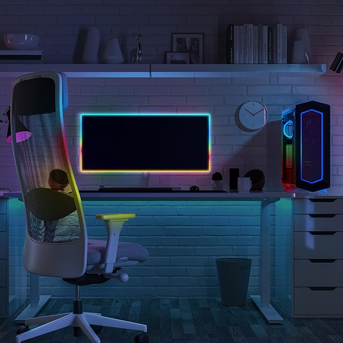 Feit Electric 5ft Indoor LED Light Strip, Dimmable, 0.1-Inch Wide, Multi-Color Chasing, USB-Powered, Filling & Stacking Patterns for Car Dashboards, Desks, Shelves & Furniture, TAPE60/TCOB/RGB/USB