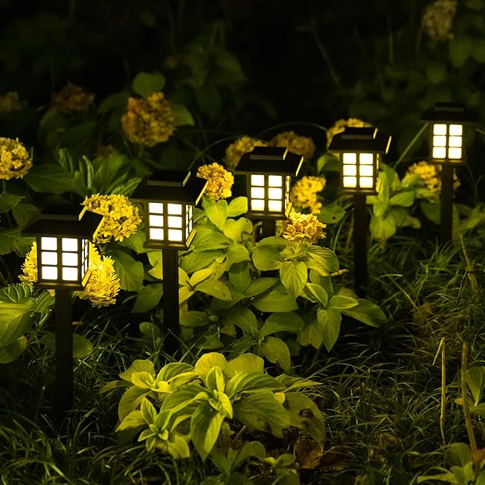 SOLPEX Solar Outdoor Lights,12 Pack Solar Path Lights, Walkway Lights Outdoor, Garden Light, Solar-Powered Pathway Waterproof for Garden, Yard, Landscape and Driveway(Warm White)