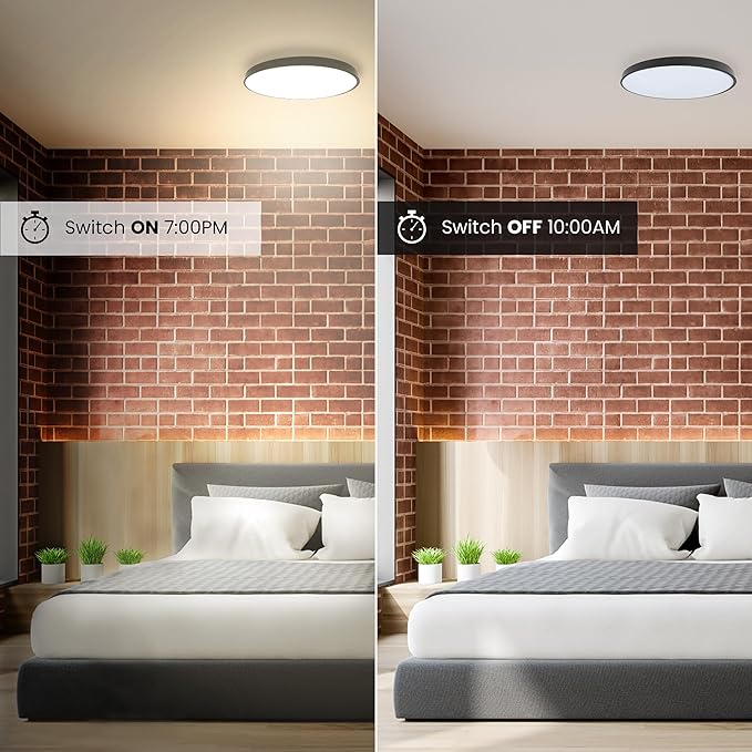 Feit Electric Smart Ceiling Light Fixture, 15" Round Flush Mount, Color Changing, Music Sync, Works with Alexa and Google Home Asst, 30W, 1600 Lumens, Tunable White, 22-Year Lifetime, FM15/RGBW/DIM/AG