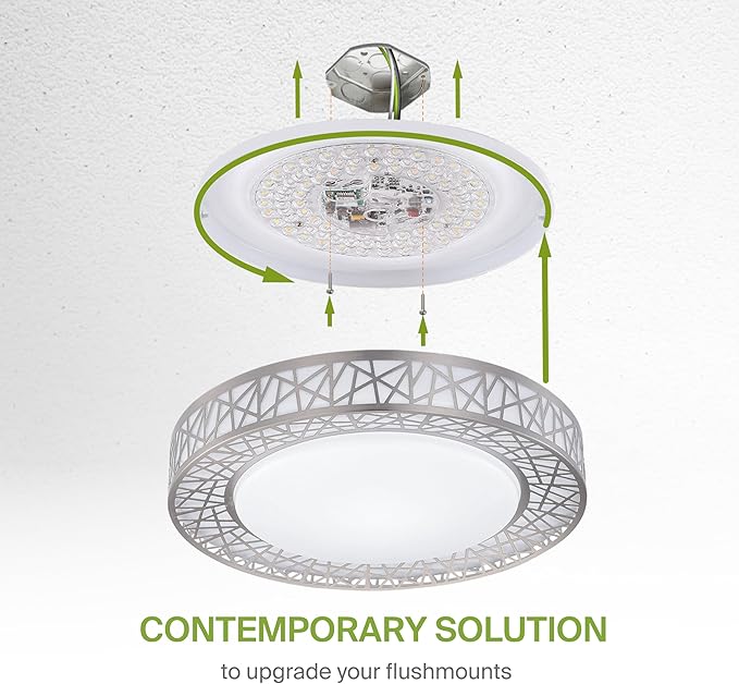 ASD 16 Inch Smart RGBW Flush Mount Ceiling Light with Remote - Brushed Nickel 28W 120V 2700-6500K Dimmable Ceiling Light Fixture, WiFi App Control RGB Lights, Alexa & Google Assistant - ETL