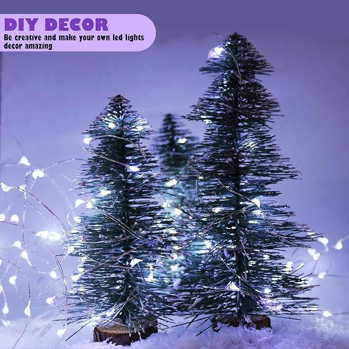 OakHaomie 6 Pack Fairy Lights Battery Operated No Remote Waterproof Firefly Lights LED Starry String Lights 20 LEDs 7ft Silvery Copper Wire for Wedding Party Bedroom Patio Christmas Decor Cool White