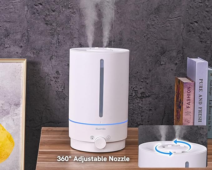 BlueHills Premium Set of Two Large 5000 ML XL and 4000 ML Essential Oil Diffusers Humidifier Combo for Large Room Home with Décor LED Lights Great Gift – White