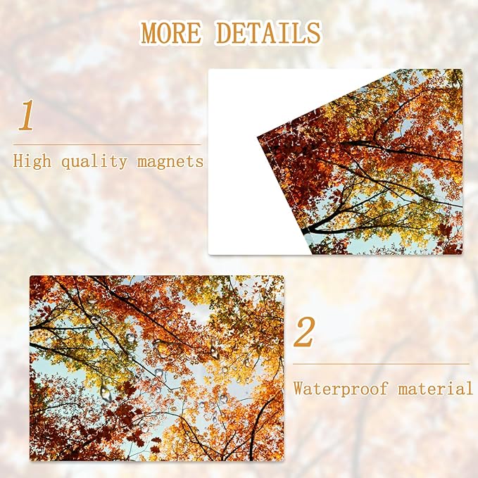 4 Pack Fluorescent Light Covers for Ceiling Lights -Magnetic Cloud Cover for Fluorescent Or LED Fixture 2ft x 4ft Classroom,Home,Office Decoration Filters Overhead Lighting-Autumn leaves