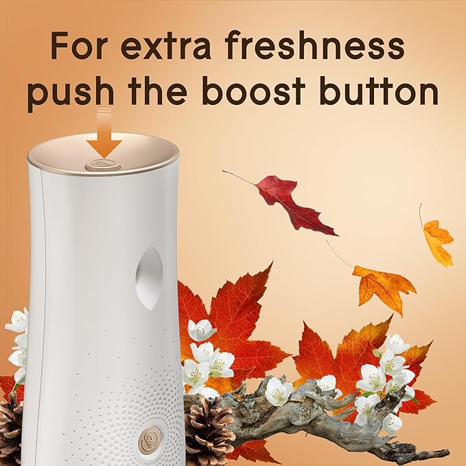 Glade Automatic Spray Refill and Holder Kit, Air Freshener for Home and Bathroom, Cashmere Woods, 6.2 Oz, 6 Count
