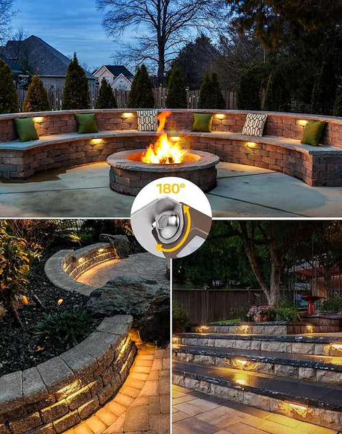10 Pack 7 Inch Landscape Lighting, 2.5W Hardscape Step Lights 12V-36V AC/DC, Low Voltage Outdoor Step Lights, Retaining Wall Lights, IP67 Waterproof Pavers Lights 2700K