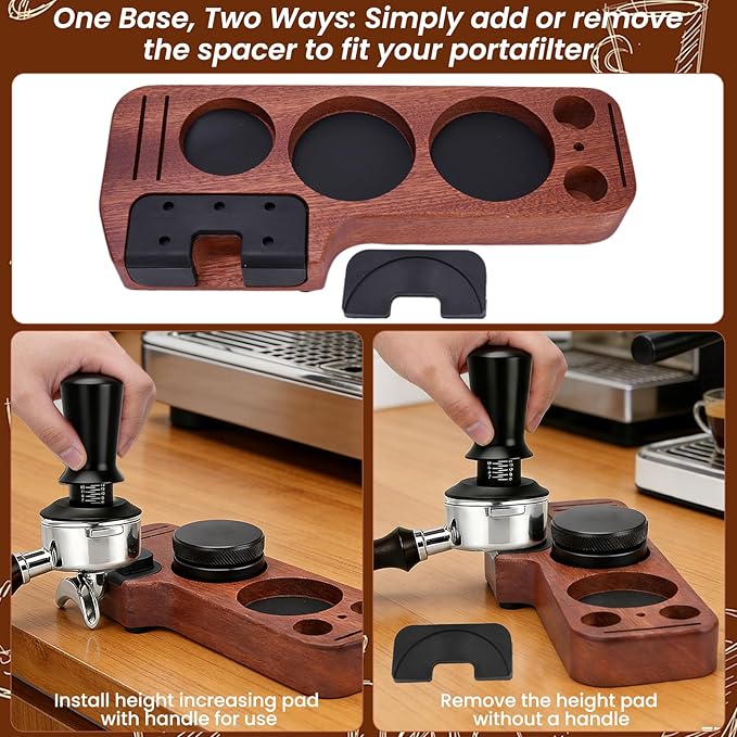 9 Pack Espresso Tamper Station&Coffee Distributor Tamper&Espresso WDT Stirrer&Coffee Tamping&Brush&Coffee Dosing Funnel&Espresso Puck Screen, Latte Art pen and Towel (54 mm)