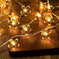 ITICdecor Flower String Lights 15 FT 30 LED Fairy Christmas Lights Battery Operated Indoor&Outdoor Twinkle Lighting Bedroom Decor for Party Wedding Xmas Tree (Warm White)