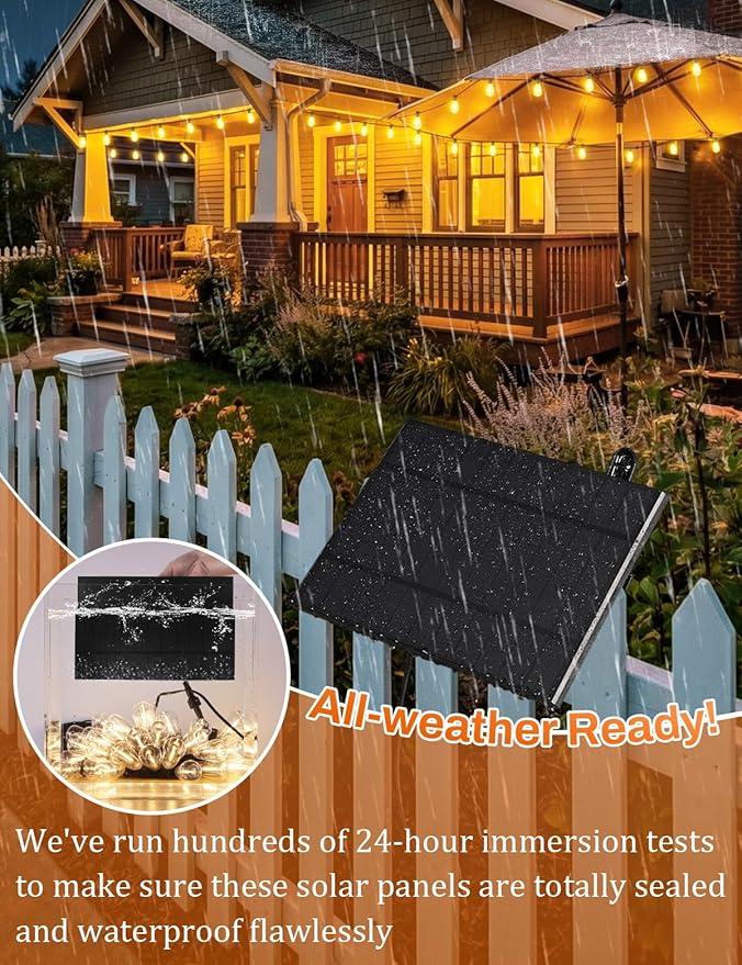 Brightever 200FT Solar String Lights Outdoor Waterproof, Patio Lights Solar Powered with Remote, 72+2 Shatterproof ST38 LED Bulbs, Dimmable&Timable Solar Lights for Outside Wedding Decor