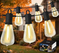 Outdoor String Lights 150ft, LED Patio Lights with 78 (75+3 Spare ST38 Shatterproof Bulbs), IP 65 Waterproof, Outside Hanging Light for Cafe Bistro Backyard (150 ft-78 Bulbs)