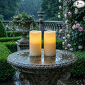 5plots 3" X 6" Outdoor Waterproof Candles, Battery Operated Led Ivory White Flameless Candles with 10-Key Remote & Timer for Indoor Home Lantern Holiday Decor, Set of 2