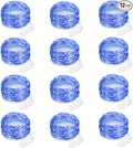 12 Pack Fairy Lights Battery Operated 7 Feet 20 LED Waterproof Christmas String Lights Silver Wire Firefly Starry Moon for Bedroom DIY Party Wedding Patio (Blue)