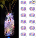 Bexdir 12 Pack Fairy Lights Battery Operated String Lights，7FT 20LED Waterproof Silver Wire Christmas Lights Outdoor,Firefly Mini Lights for Bedroom Party Birthday Wedding Home Decor