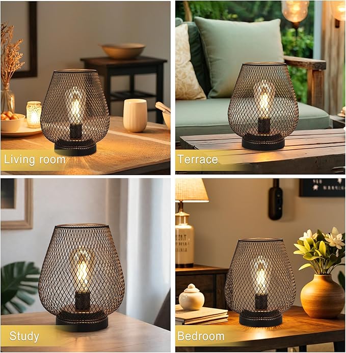 JHY DESIGN 6PCS Metal Cage LED Lantern Battery Powered Lamp Vintage Cordless Accent Light Great for Weddings Parties Patio Bedroom Living Room Yard Events for Indoors Outdoors