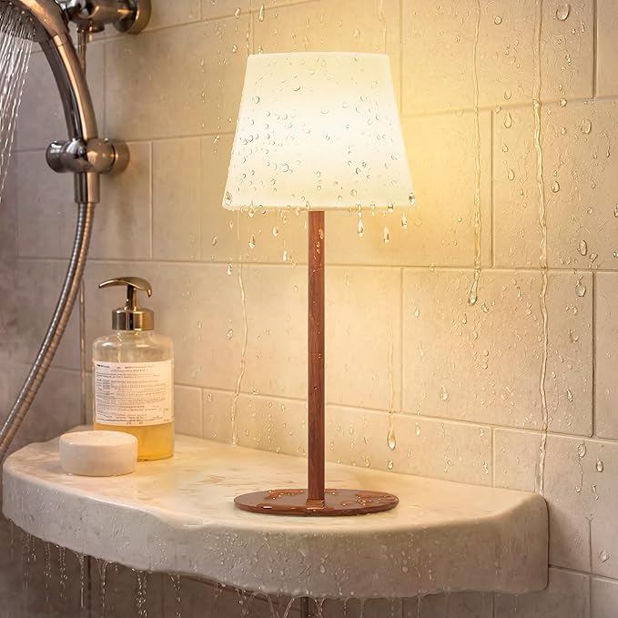 EZVALO Spa-Like Shower Lamp – IP65 Waterproof Bathroom Lamp with Remote, Rechargeable Cordless Mood Light, 3 Color Temps for Relaxing Bathroom & Bathtub Experience (1 Pack)