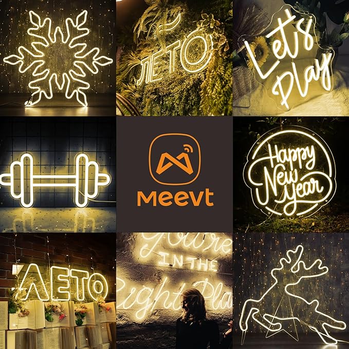 Neon Rope Light Mounting Brackets, 100PCS Neon Lights Install Fixing Clips Accessories for 6x12mm LED Neon Flexible Strip Lighting, Neon Signs DIY(100 Screws, 100 Clips)