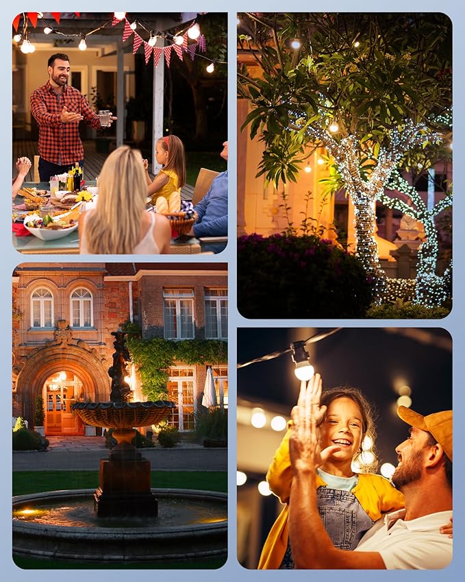 DEWENWILS Light Timer Outdoor Weatherproof, Outdoor Timer for Light, Heavy Duty 2-Prong Grounded Outlet, Dusk to Dawn and 2/4/6/8 Countdown for String Light, UL Listed
