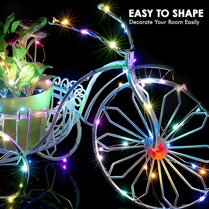 Bexdir 12 Pack Fairy Lights Battery Operated String Lights，7FT 20LED Waterproof Silver Wire Christmas Lights Outdoor,Firefly Mini Lights for Bedroom Party Birthday Wedding Home Decor