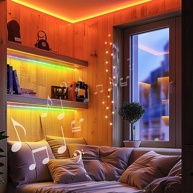 Monster Smart 50 Foot RGB+IC LED Strip Lights, Sound Reactive Strip Lights for Bedroom, App & Voice Control, RGB Light Strip for Room, Alexa Google Home, Razer Chroma Sync, 270 RGB+IC LED Lights