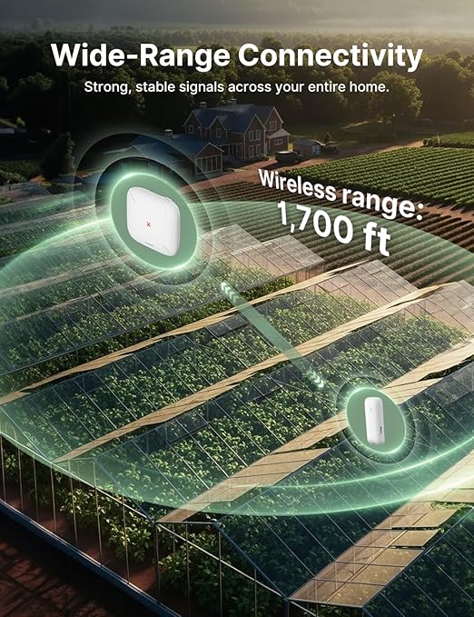 X-Sense Wi-Fi Temperature and Humidity Monitor, Indoor Humidity Meter with App Control, Temperature Sensor for House, Gardening, Free Data Storage Export, 3 Sensors & 1 Base Station
