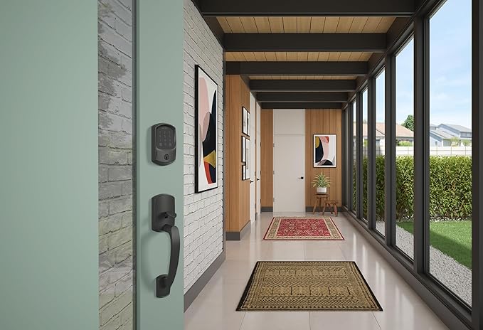 Schlage Encode Smart Wi-Fi Deadbolt Lock with Touchscreen Keypad, Keyless Front Door Entry, App Control, Alexa, Google Home and Airbnb Compatible, Matte Black, BE489WB GRW 622