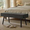 Entryway Bench - Grey Bench for Bedroom, Modern Ottoman End of Bed, Corduroy Padded Benches for Living Room, Foyer, Mudroom, Hallway - 39" L x 14" W x 17" H