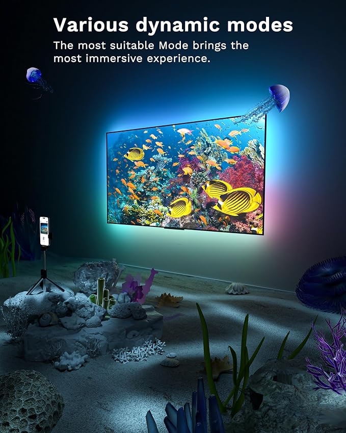 Lytmi RGBIC TV Backlight - 13ft LED Lights Sync with Music, Bluetooth Control, Multiple Scene Modes for 25-55 inch TVs