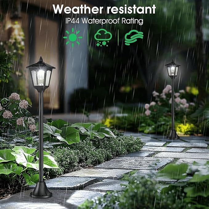 Solar Lamp Post Lights Outdoor 4-Pack, 40'' Waterproof Solar Post Lights with Dusk to Dawn Sensor, Vintage Solar LED Pole Lights for Garden Yard Pathway Driveway Patio