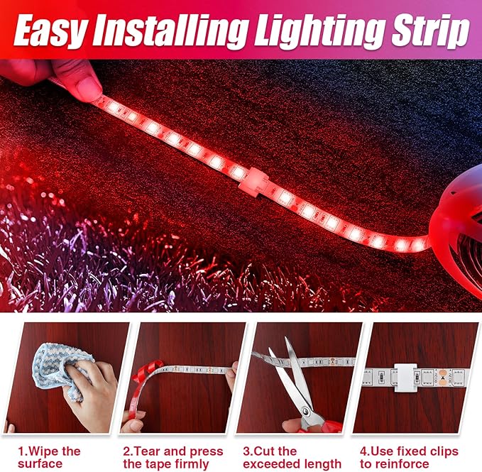 LED Boat Lights 32.8ft (2 Rolls of 16.4ft), LED Boat Strip Lights, Waterproof Boat Interior Light, Pontoon, Bass Boat, Kayak, Jon Boat, Cabin, Deck, Boat Navigation Lights(Red)