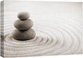 wall26 Canvas Print Wall Art Rock Stack On Gray Zen Sand Garden Floral Nature Photography Realism Bohemian Scenic Relax/Calm Cool for Living Room, Bedroom, Office - 16"x24"