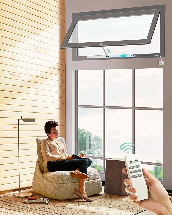 Yoolax Smart Motorized Window Opener, Automatic WiFi Window Closer, Electric Skylight Chain Opener, APP & Voice Control Adjustable Travelling Distance