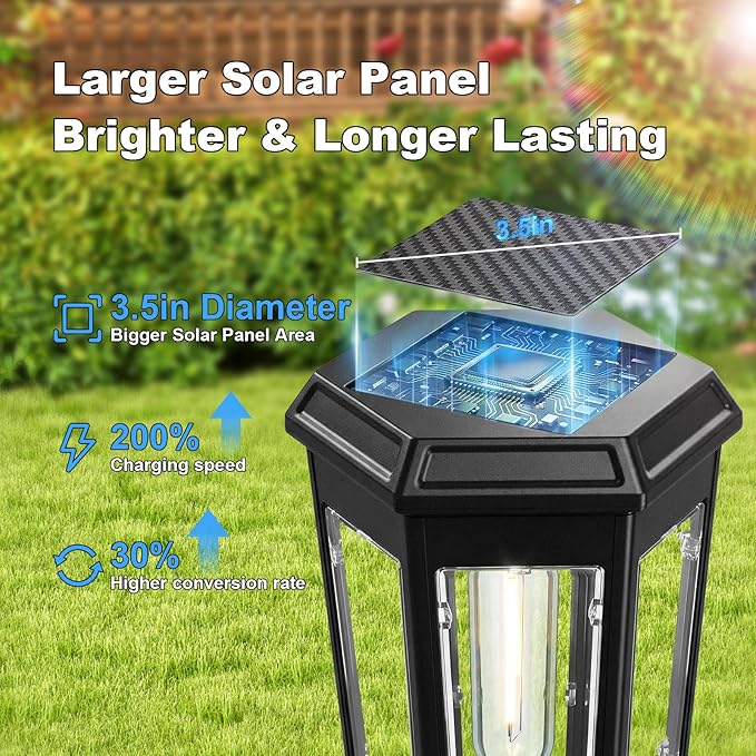 echosari Solar Pathway Lights Outdoor, 8 Pack Solar Powered Garden Lights Waterproof IP65, Auto On/Off, Solar Driveway Landscape Lights for Yard Path Landscape Walkway Lawn (Cool White)
