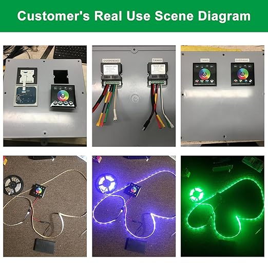 RGBZONE RGBW LED Light Strip Controller, 4 Channels LED Dimmer Controller, Wall- Mounted Touch Panel Dimming Controller for DC12V-24V 16A RGB or RGB+White LED Light Strip(RGBW)