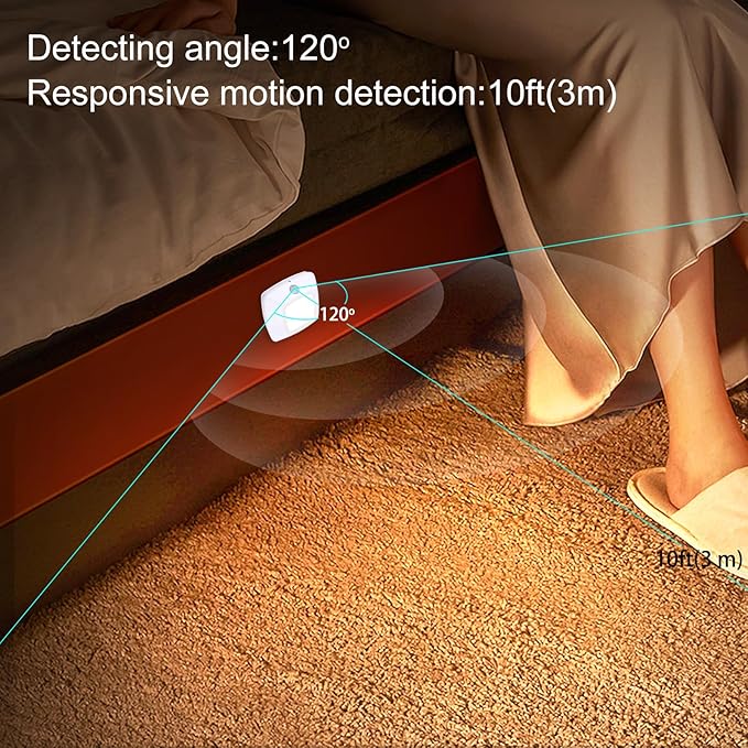 BIGMONAT Motion Sensor Tap Light,Battery Operated Push Lighting, Wireless Puck Lights, Stick-Anywhere Under Cabinet Counter Lights,Easy to Install for Stair/Kitchen/Hallway（White, 6Pack