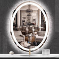 24 x 32 Inch Oval Vanity Mirror with Lights Oval LED Mirror for Bathroom Wall Mounted Oval Lighted Mirror Dimmable 3 Color Light Oval Mirror Anti Fog 32" Bathroom Oval Smart Light up Mirror