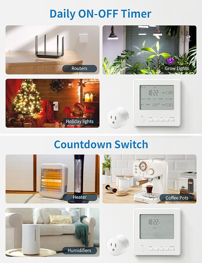 2 Pack Outlet Exclusively for ISyncPlug Wireless Expandable Outlet Timer, Plug-in Switch for Light& Home Appliance Remote Control