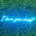 I Love You Most LED Neon Signs for Wall Decor Neon Wall Art Acrylic LED Lights with Hanging Chain Light Up for Bedroom Decor Graduation Bar Pub Wedding Party 5V USB Powered Dimmable