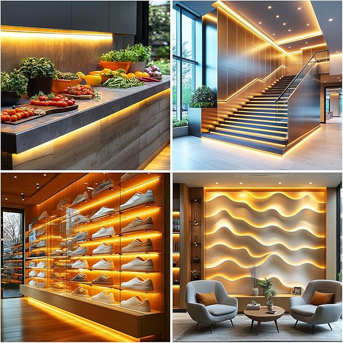 Led Strip Lights 5V USB Short COB LED Strip Light 3Pack 3000K Warm White Small Flexible Not Dimmable USB led Lights for Indoor Home DIY Lighting Room Decor 5V LED TV Lights (3.28FT/1M*3)