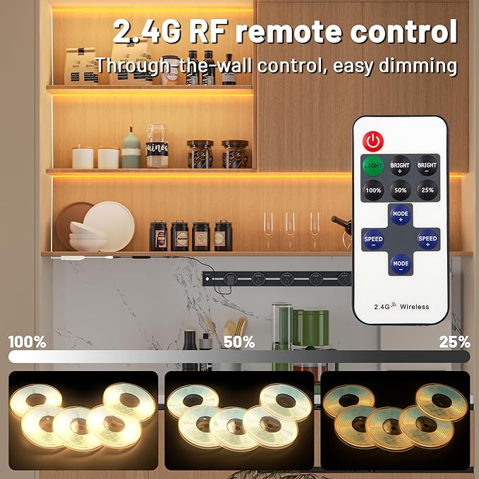 Lichaser 6 Rolls 9.84ft WiFi Flexible COB LED Lights for Wood Slat Wall Panels in Parallel, Acoustic Panel LED Strip Compatible with Alexa, 3000K Dimmable Strip for Acoustic Panels, Shelves Lighting
