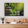 wall26 Canvas Print Wall Art Massage Stone Bamboo Leaf Nature Wilderness Photography Realism Modern Art Decorative Multicolor Rustic Minimal Relax/Calm/Cozy Colorful for Bedroom - 32"x48"