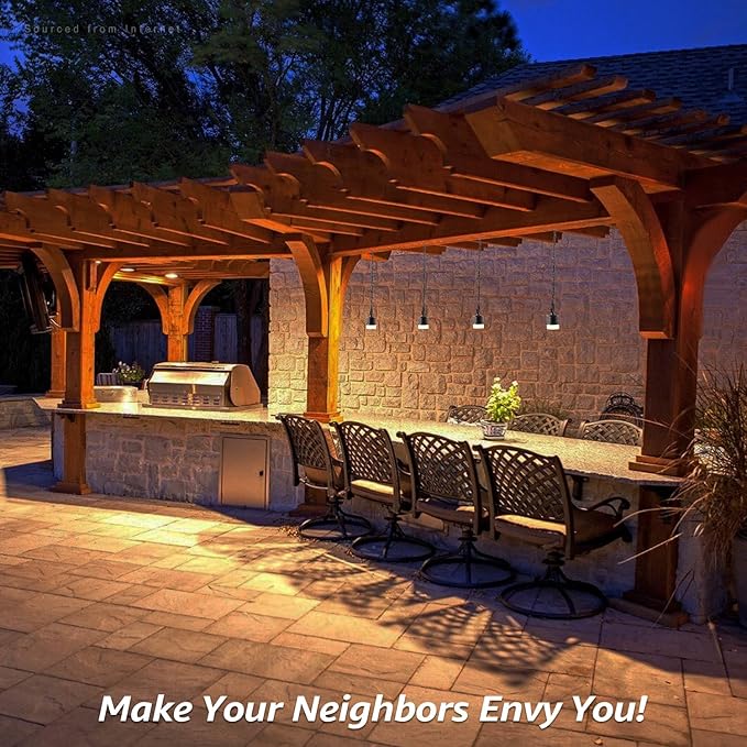 LEONLITE Low Voltage Hanging Lights, 12V Pendant Lights Outdoor, LED Landscape Hanging Lights for Gazebo Tree Porch, UL Listed, Aluminum, IP65, 320lm, 2700K Soft White, Oil Rubbed Bronze, Pack of 4