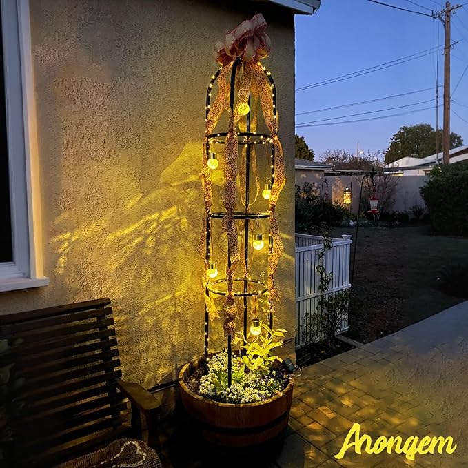 Solar Hanging Lanterns Outdoor: 12 Pack Cracked Glass Ball Lights with Clip - Waterproof Warm White Fairy Globe Lighting Yard Tree Ornaments - Gardening Gifts for Mom Grandma
