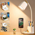 LED Desk Lamps for Home Office with Charger Desk Light Table Lamp W/ Organizer for Bedroom/Study/Reading/Work/Task, Gooseneck Small Desk Lamp for Craft/Artist/Puzzle/Drawing,Eye-Caring LED Office Lamp