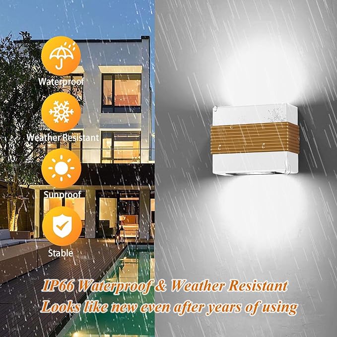 Kawell Modern LED Wall Sconces Up Down LED Wall Light Indoor Outdoor Creative LED Wall Lamp 10W Hallway Wall Mounted Lighting Fixtures for Bedroom Living Room Stairs Porch, Cold White